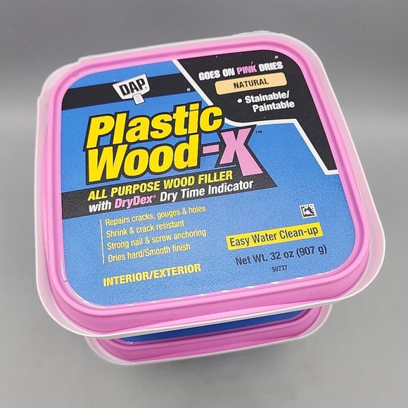 DAP 543 Series 00543 Qt Natural Plastic Wood-X w Drydex, 32 Oz Lot of 2 - Picture 2 of 6